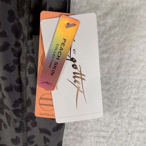 Gottex Jen Ankle Leggings Women's‎ Small Gray Cheetah Print Pockets Pull On 6821 - Picture 3 of 11